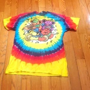 Liquid Blue Grateful Dead Bears Big River Jamboree Tie Dye T-Shirt.
